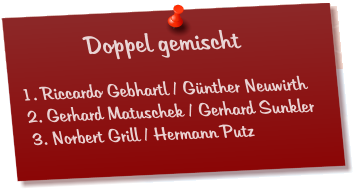 Doppel gemischt  1. Riccardo Gebhartl / Günther Neuwirth 2. Gerhard Matuschek / Gerhard Sunkler 3. Norbert Grill / Hermann Putz
