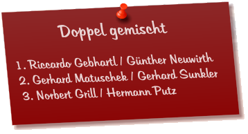 Doppel gemischt  1. Riccardo Gebhartl / Günther Neuwirth 2. Gerhard Matuschek / Gerhard Sunkler 3. Norbert Grill / Hermann Putz
