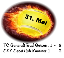 31. Mai TC Generali Bad Goisern 1 -	3 SKK Sportklub Kammer 1	6